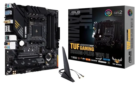 ASUS TUF GAMING B550M-PLUS WIFI II Hovedkort - AMD B550 - AMD AM4-sokkel - DDR4 RAM - Micro-ATX